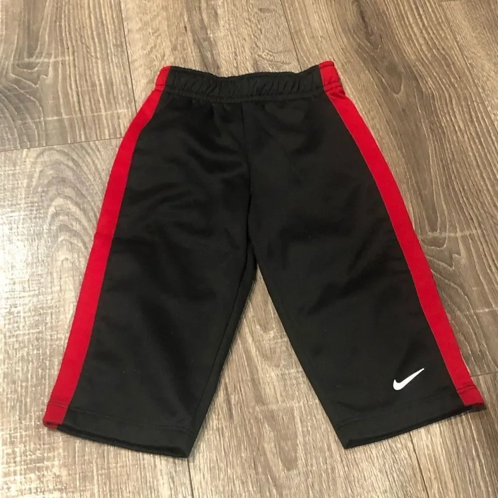 Nike Sweatpants Size 18 months Kids Black Joggers with Red Stripes